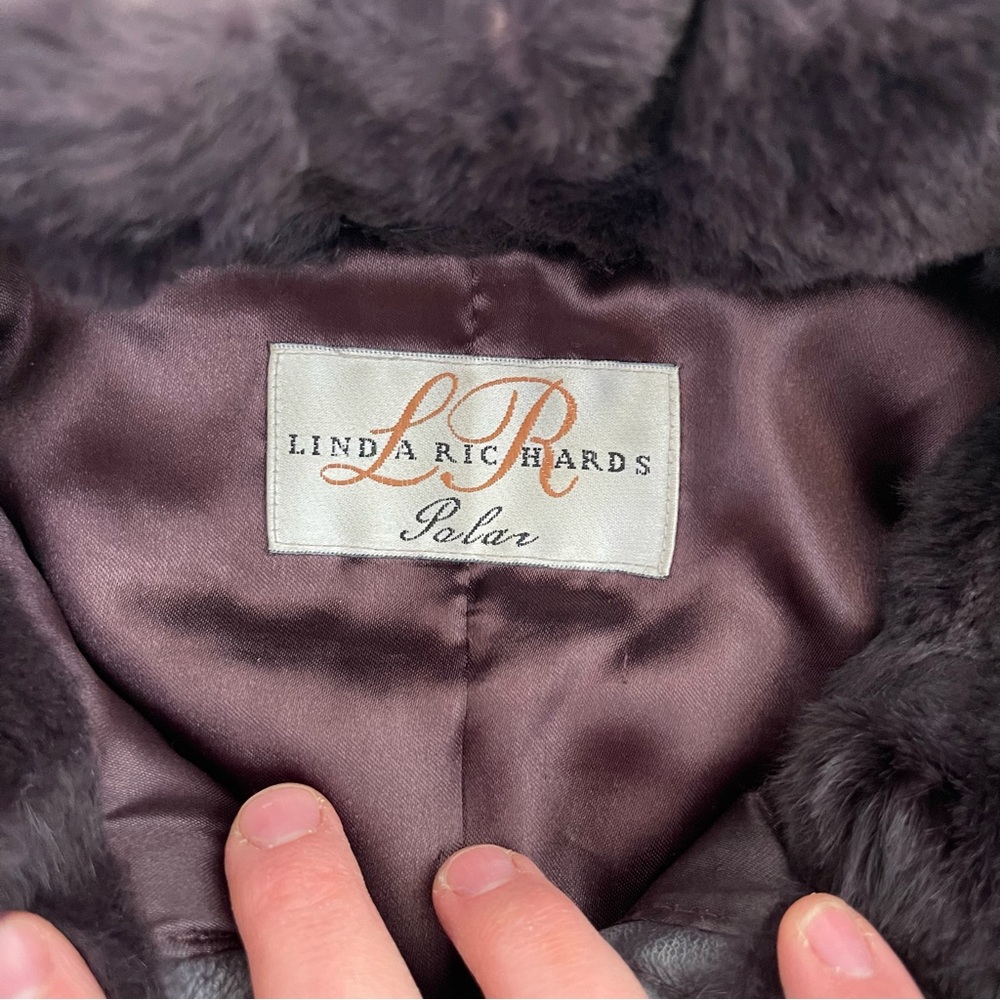 LINDA RICHARDS polar deep purple rabbit fur coat. Vintage - Picture 6 of 14